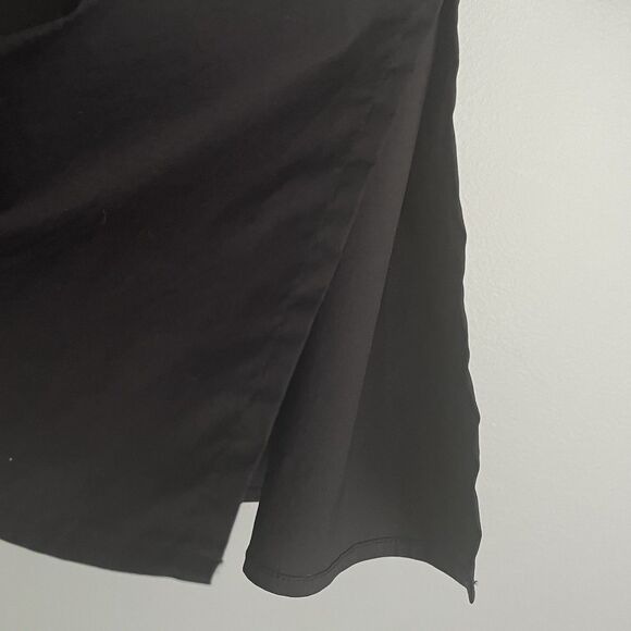 Misook Ruched Sleeve Nylon Blend Tunic Popover Size Large Black Quiet Luxury - Picture 9 of 15